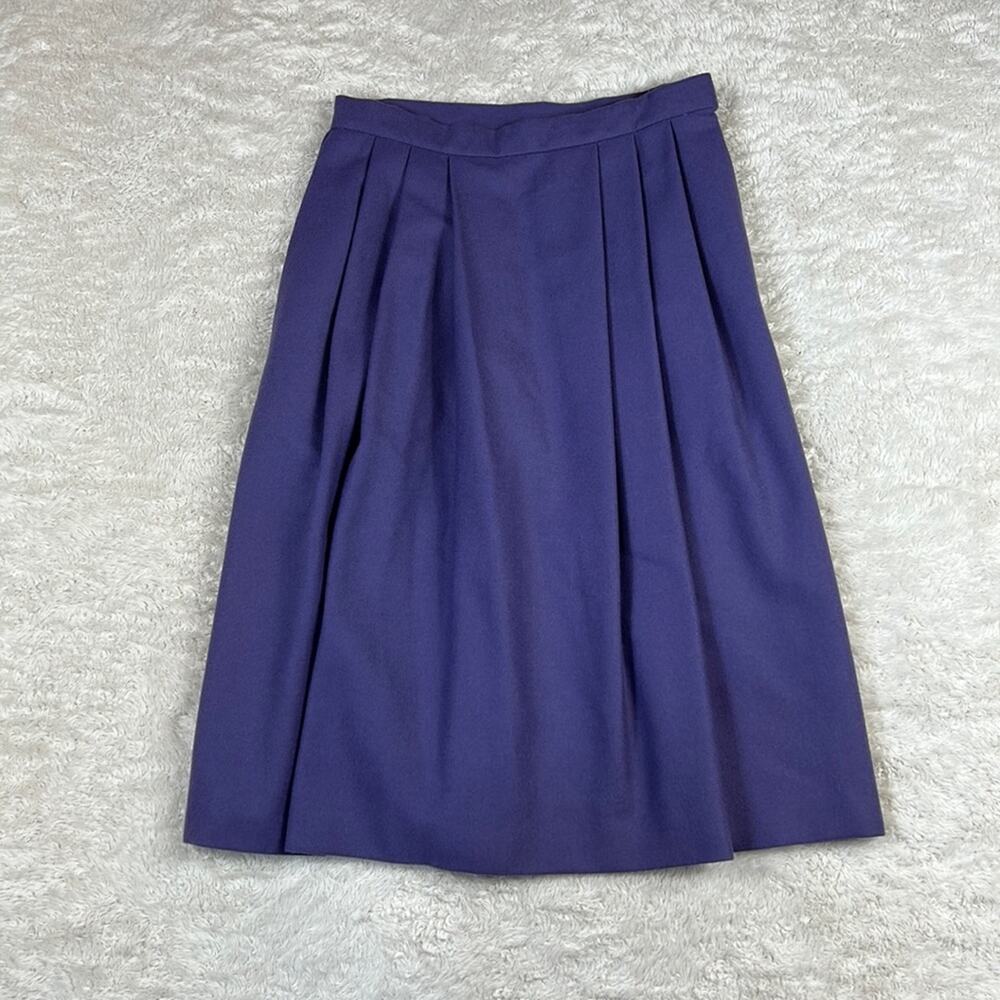 Vintage 60s Unbranded wool feel a line midi skirt, size‎ small